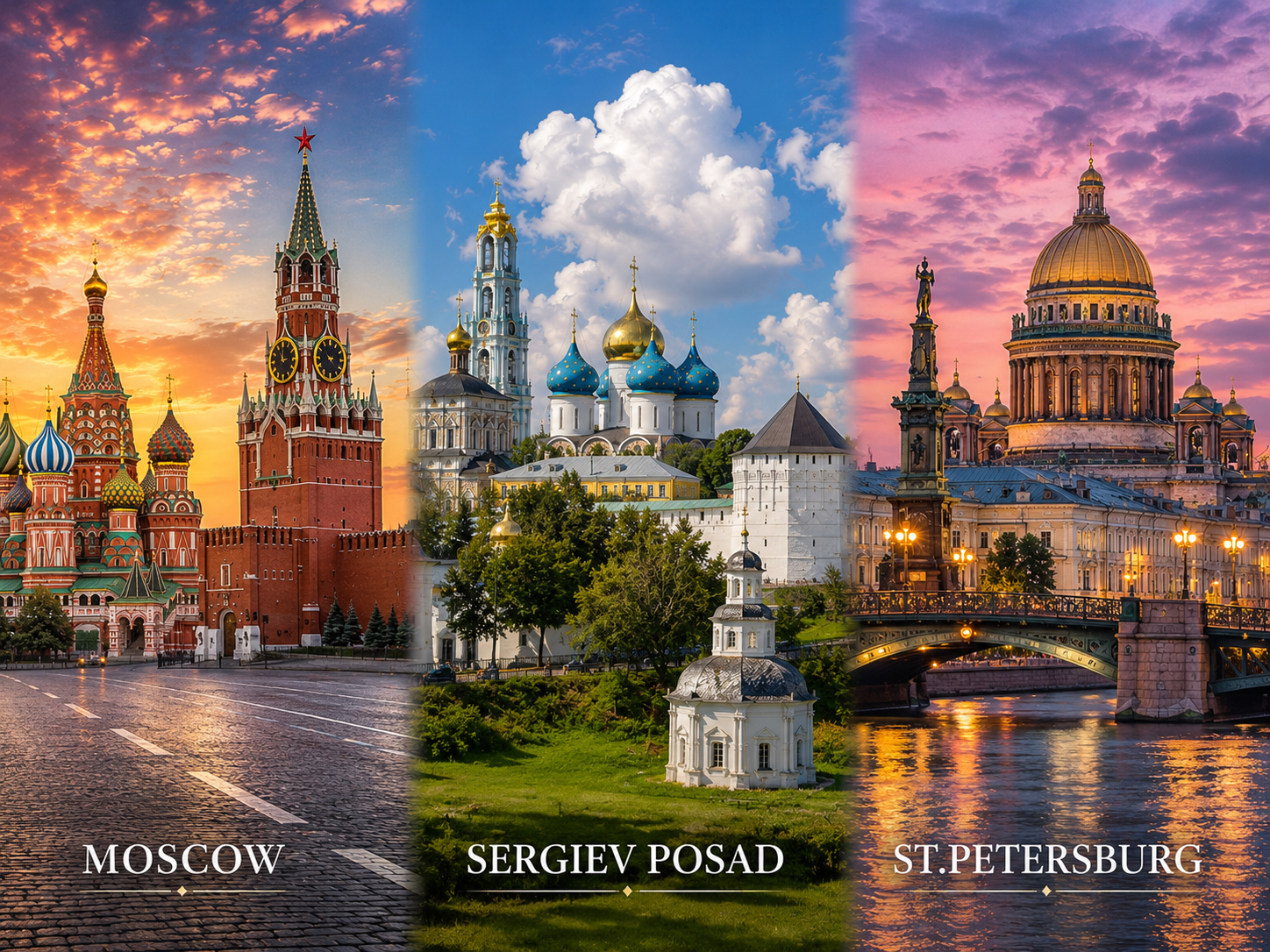 Landtour 8N7Đ Moscow – Sergiev Posad – Saint Petersburg